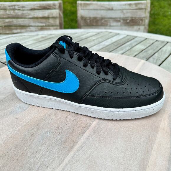 Nike Court Vision Lo NN Mens Size 9 Sneaker Black Laser Blue DH2987-005 New - Picture 2 of 11